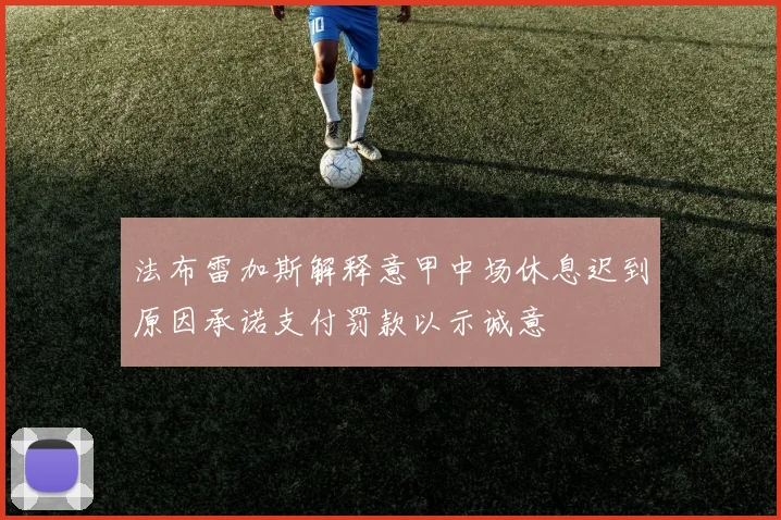 法布雷加斯解释意甲中场休息迟到原因承诺支付罚款以示诚意